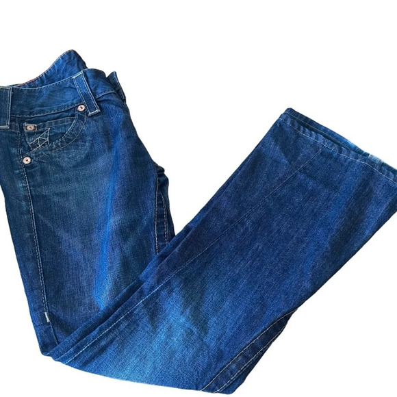 True Religion Y2K vintage wide leg twisted flare jeans, size 25 - Picture 1 of 13